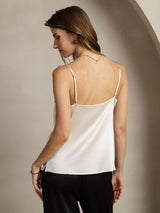 [Lysegrå] SilkSilky-DK Spaghetti Strap Cowl Neck Camisole Top 002