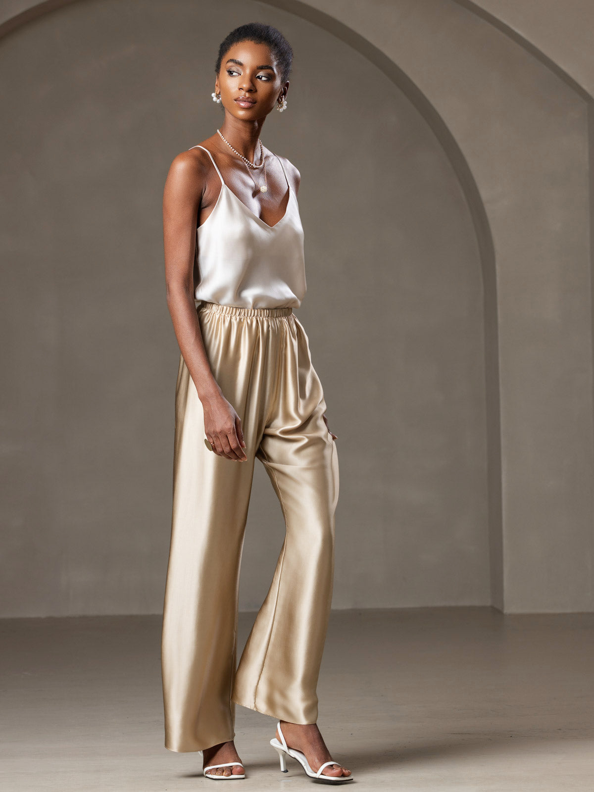 [Beige] SilkSilky-DK Camisoles 006