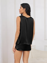 [Sort] SilkSilky-DK Sleeveless Round Neck Dame Pyjamas 002