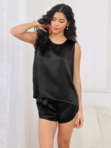[Sort] SilkSilky-DK Sleeveless Round Neck Dame Pyjamas 003