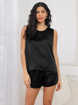 [Sort] SilkSilky-DK Sleeveless Round Neck Dame Pyjamas 005