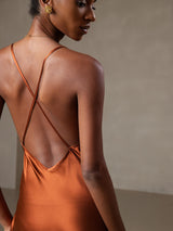 [Karamel] SilkSilky-DK Sleeveless V Neck Kjole 003