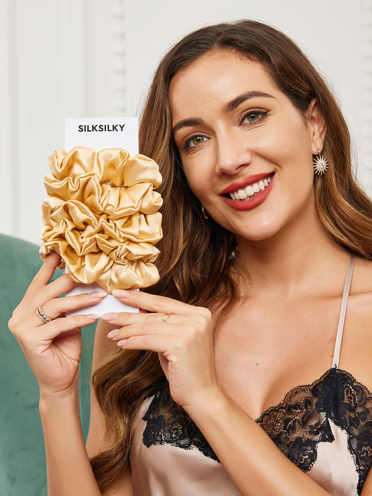 [Champagne] SilkSilky-DK 19Momme Scrunchie 002