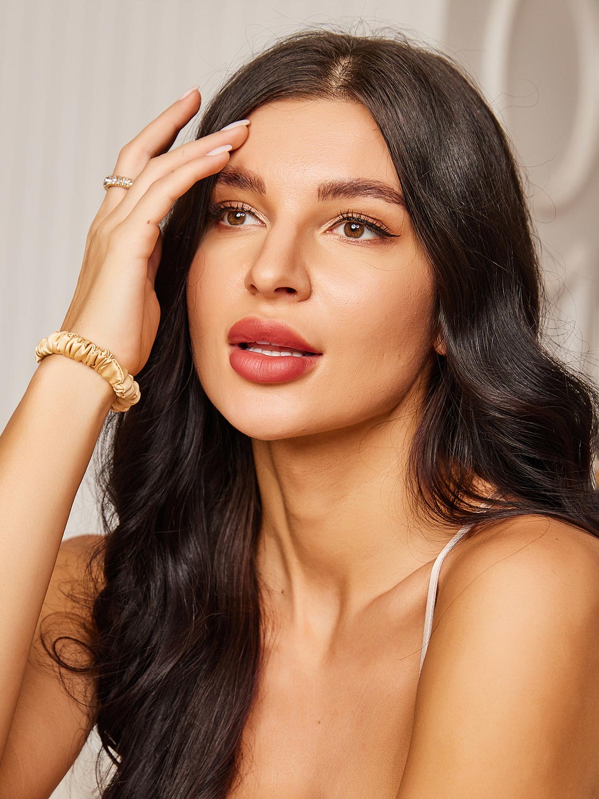 [Champagne] SilkSilky-DK 19Momme Scrunchie 002