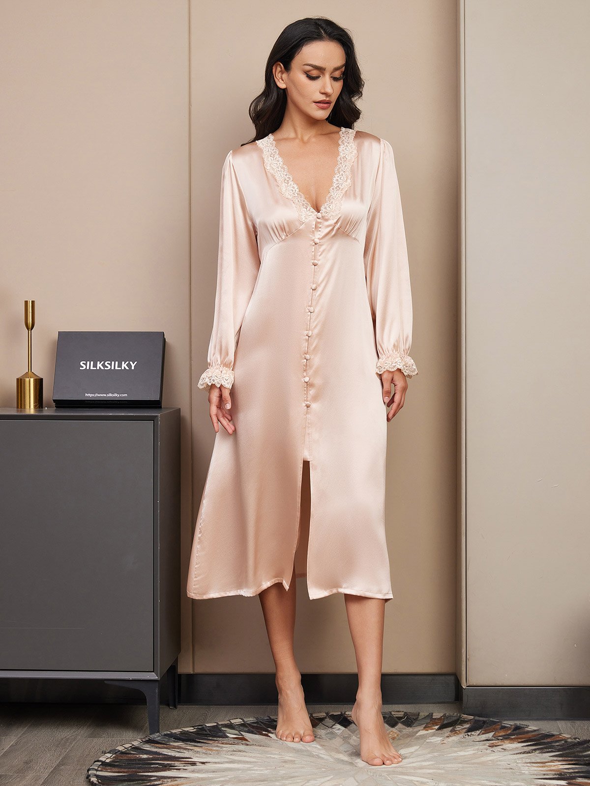 [Champagne] SilkSilky-DK Nightgown 003
