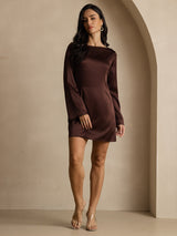 [Kaffe] SilkSilky-DK Long Sleeve Boat Neck Kjole 001