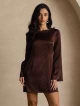 [Kaffe] SilkSilky-DK Long Sleeve Boat Neck Kjole 003