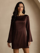 [Kaffe] SilkSilky-DK Long Sleeve Boat Neck Kjole 004