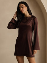 [Kaffe] SilkSilky-DK Long Sleeve Boat Neck Kjole 006