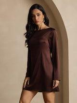 [Kaffe] SilkSilky-DK Long Sleeve Boat Neck Kjole 007