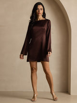 [Kaffe] SilkSilky-DK Long Sleeve Boat Neck Kjole 008