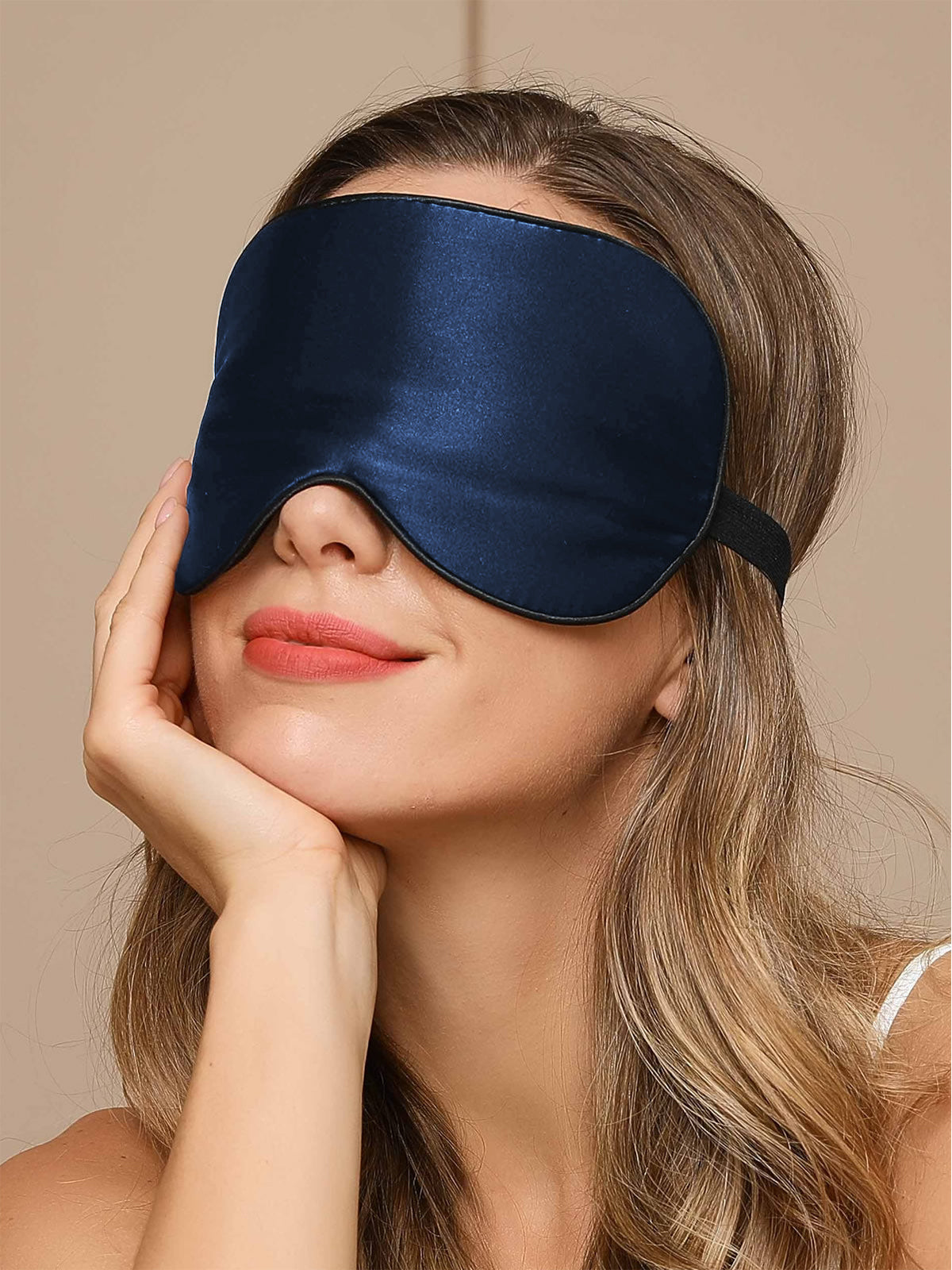 [Mørkeblå] SilkSilky-DK 19Momme Eye Mask 001
