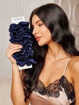 [Mørkeblå] SilkSilky-DK Scrunchie 002
