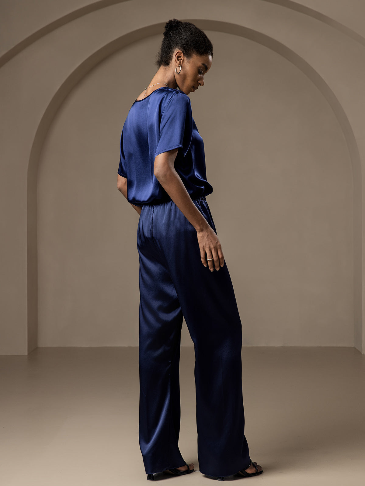 [Mørkeblå] SilkSilky-DK Womens Pants 002