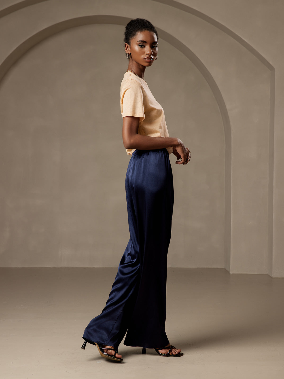 [Mørkeblå] SilkSilky-DK Womens Pants 004