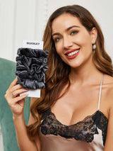 [Mørkegrå] SilkSilky-DK Scrunchie 001