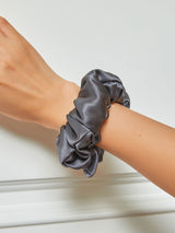 [Mørkegrå] SilkSilky-DK Scrunchie 001