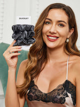 [Mørkegrå] SilkSilky-DK Scrunchie 002