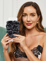 [Mørkegrå] SilkSilky-DK Scrunchie 002