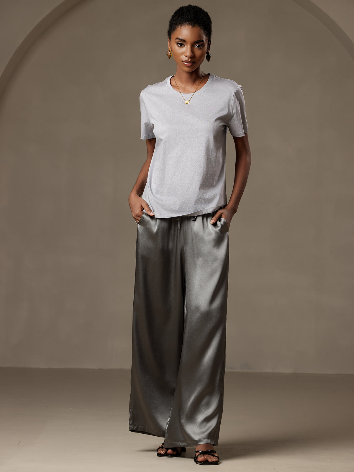 [Mørkegrå] SilkSilky-DK Womens Pants 006