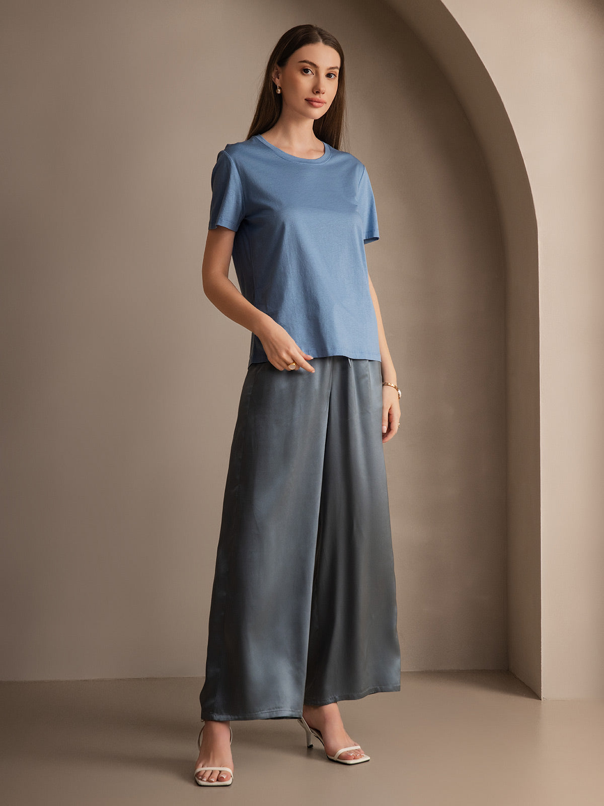 [Gråblå] SilkSilky-DK Womens Pants 003