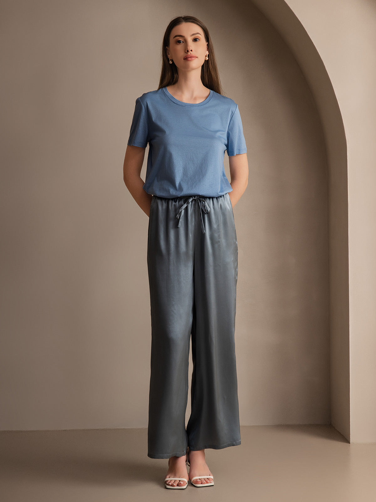 [Gråblå] SilkSilky-DK Womens Pants 006