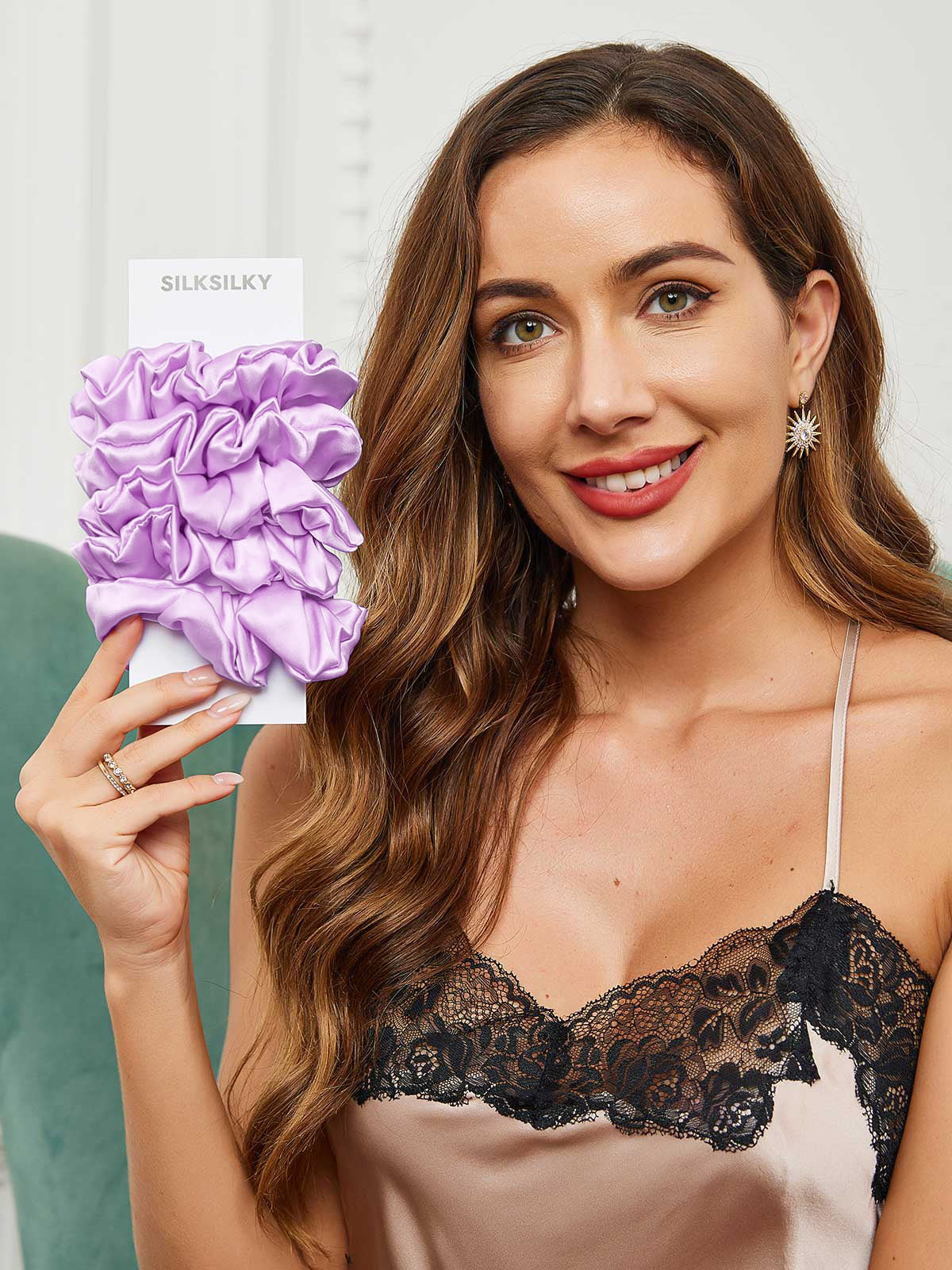 [Lavendel] SilkSilky-DK 19Momme Scrunchie 002