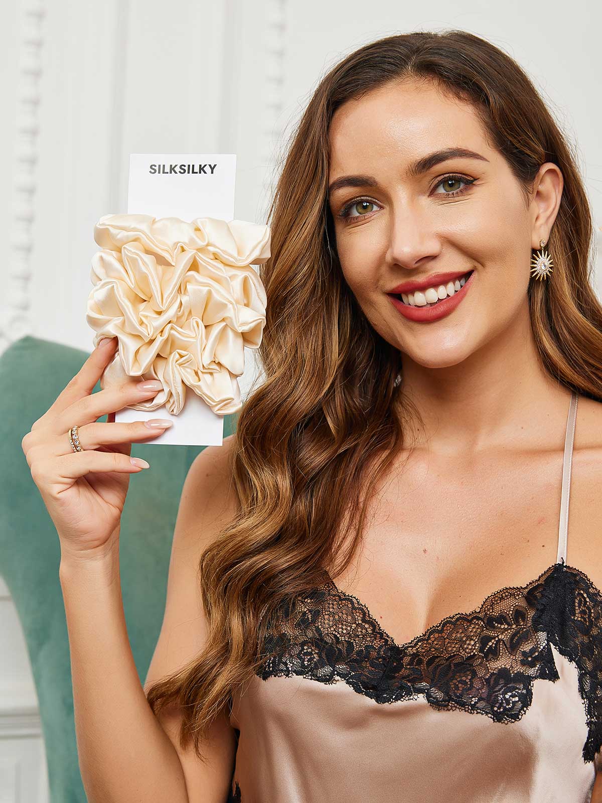 [Lys Beige] SilkSilky-DK 19Momme Scrunchie 002