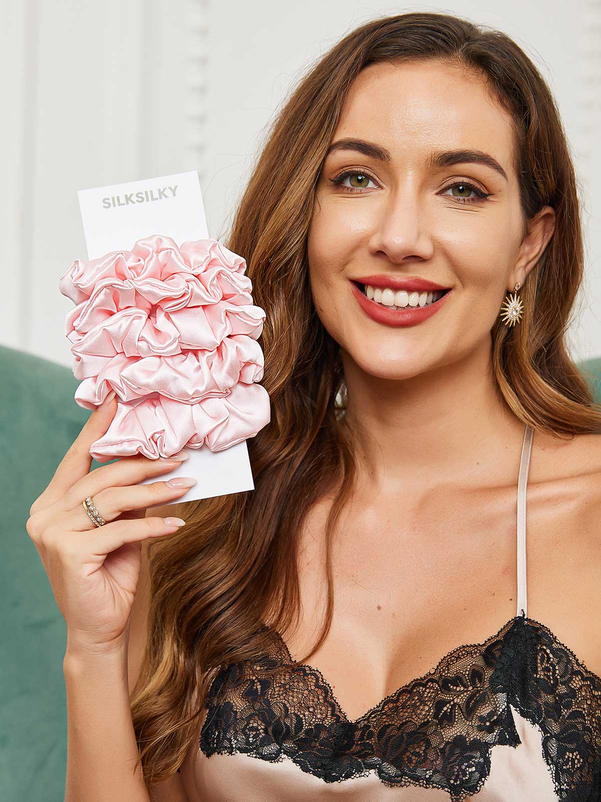 [Lys Pink] SilkSilky-DK 19Momme Scrunchie 001