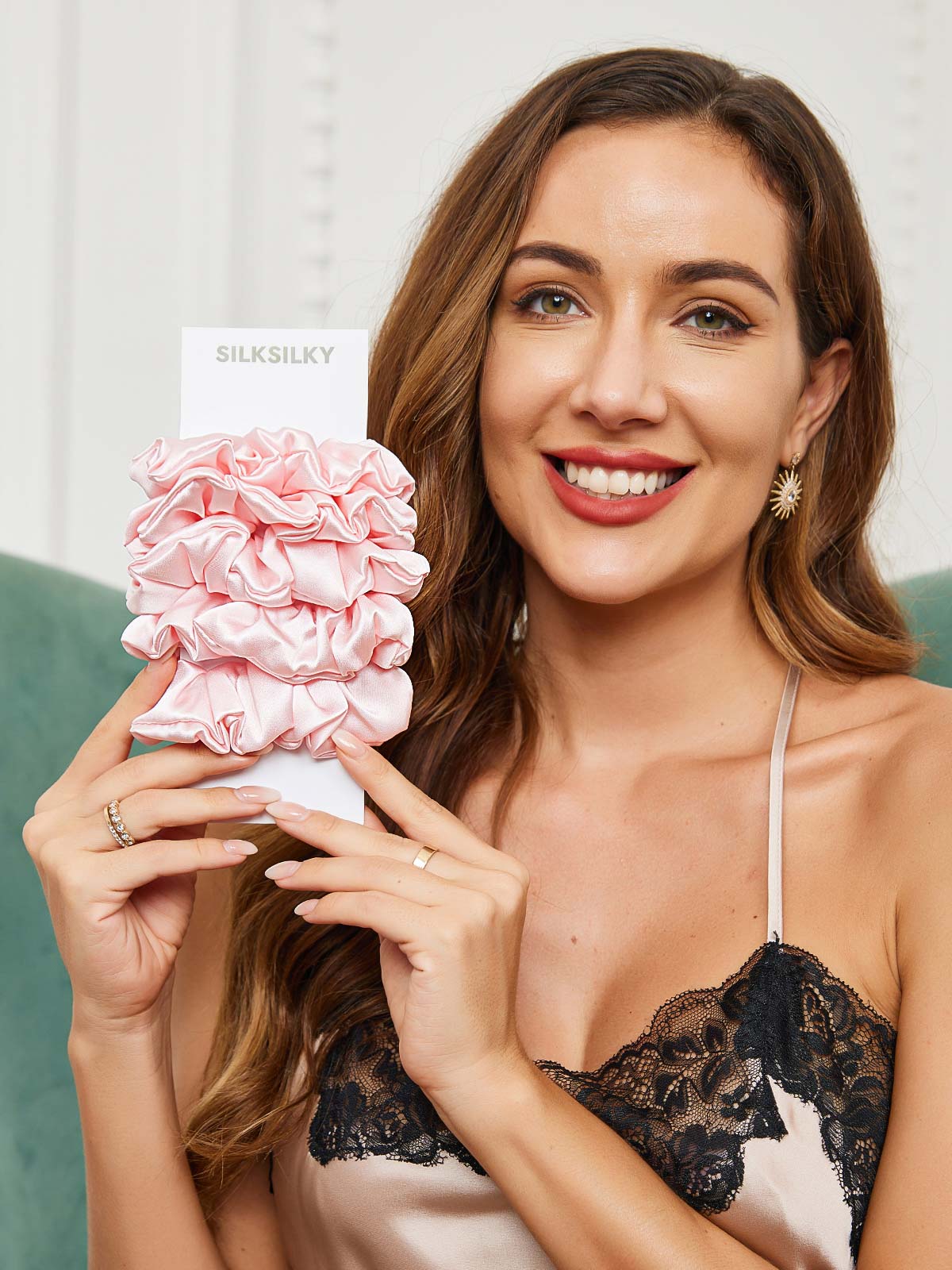 [Lys Pink] SilkSilky-DK 19Momme Scrunchie 002