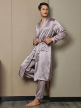 [Bleg Mauve] SilkSilky-DK 19Momme Mens Robe 006