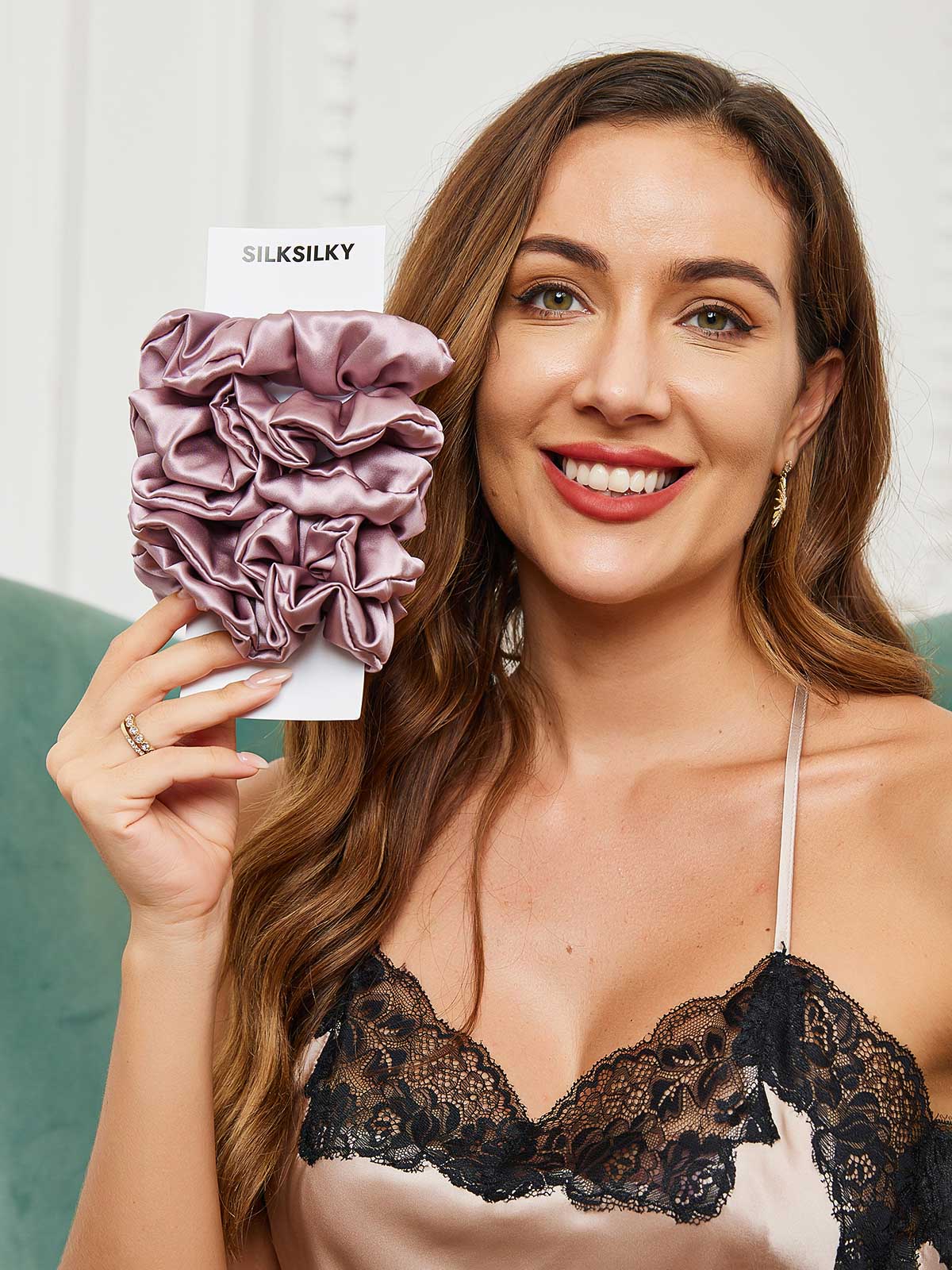 [Bleg Mauve] SilkSilky-DK 19Momme Scrunchie 001