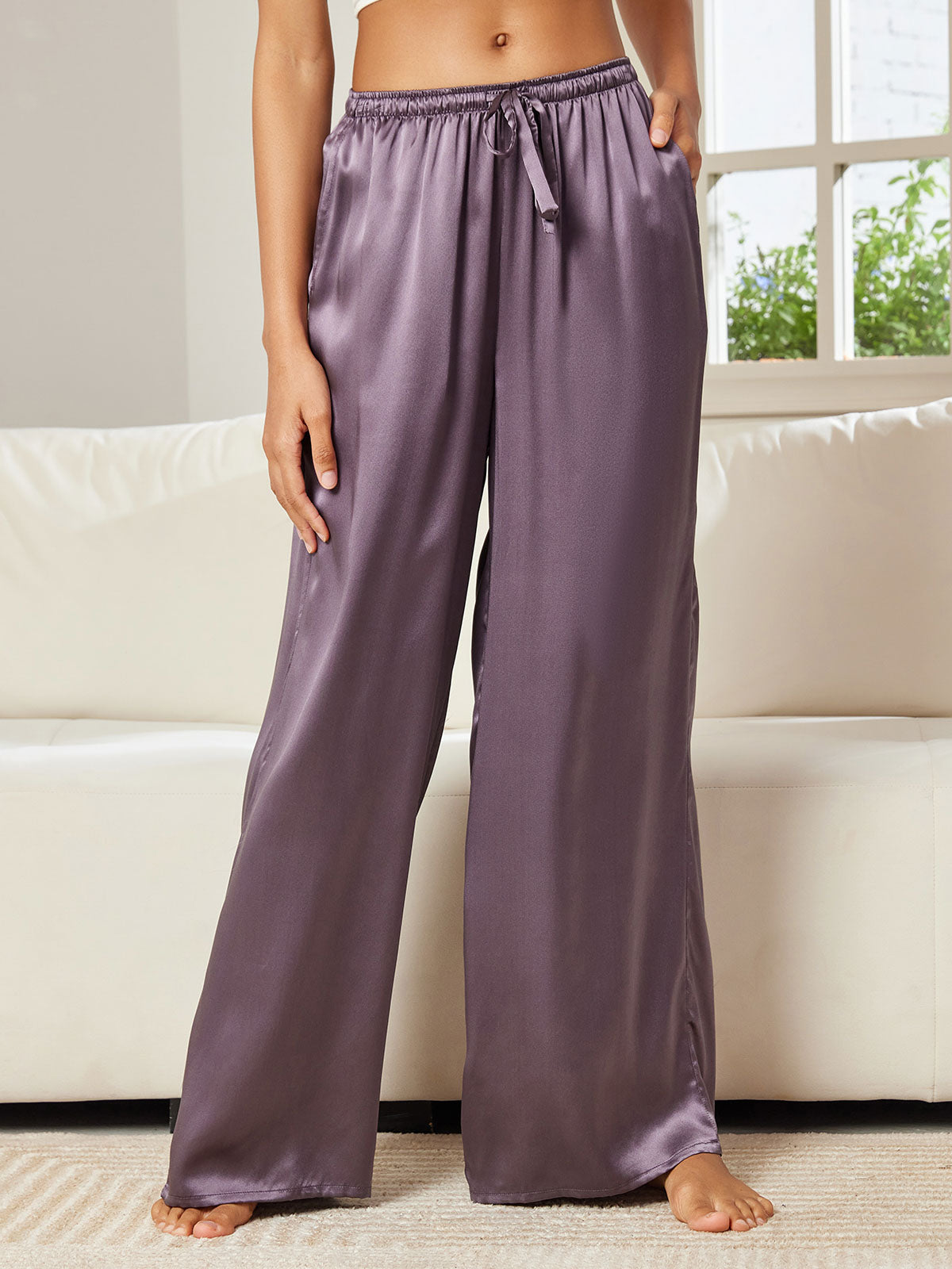 [Lilla Grå] SilkSilky-DK Womens Pants 003