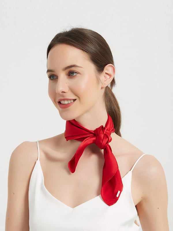 [Rød] SilkSilky-DK Halstørklæde 004