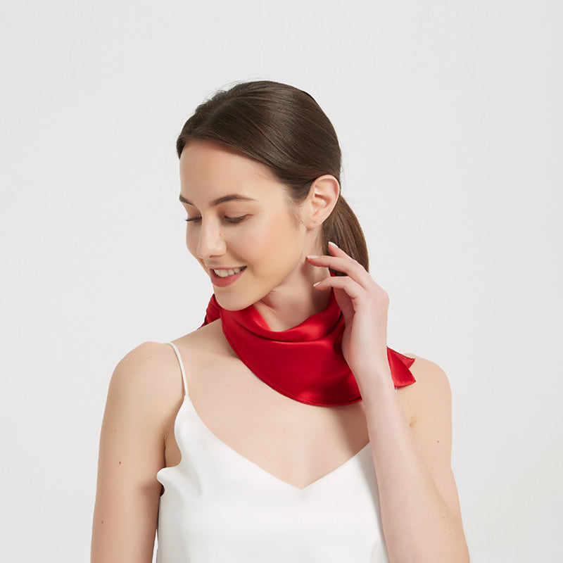 [Rød] SilkSilky-DK Halstørklæde 007