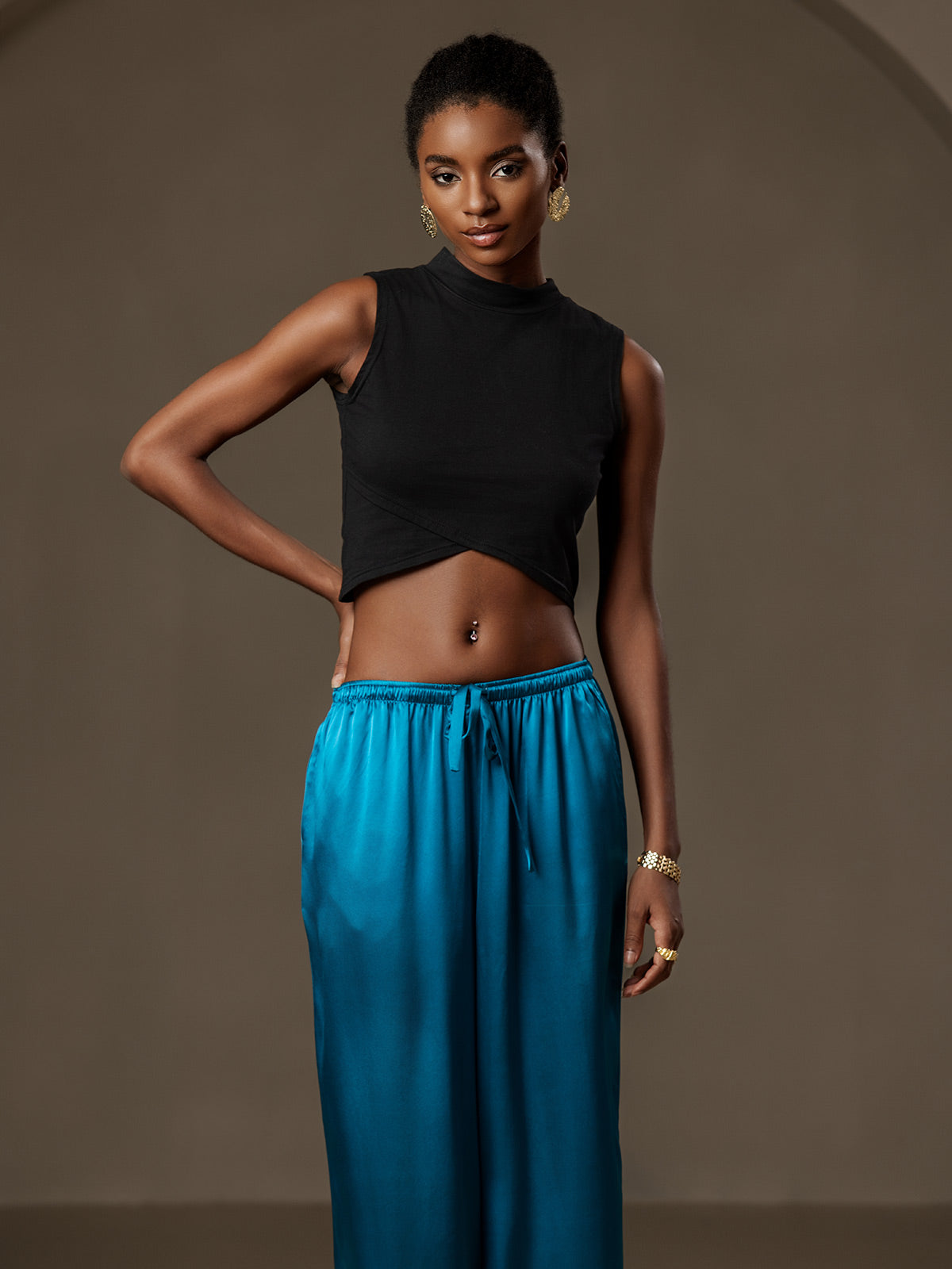 [Blågrøn] SilkSilky-DK Womens Pants 003