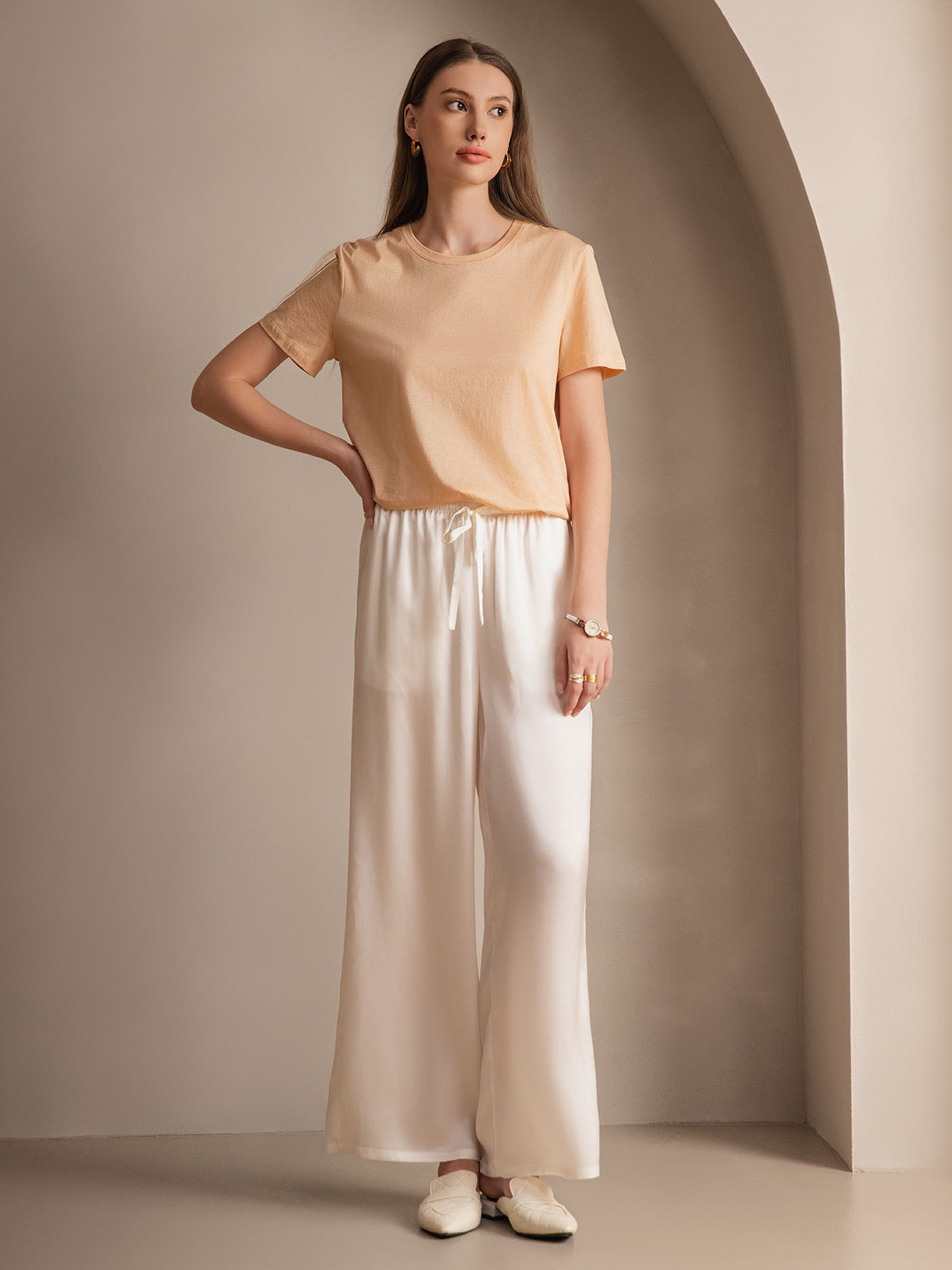 [Hvid] SilkSilky-DK Womens Pants 004