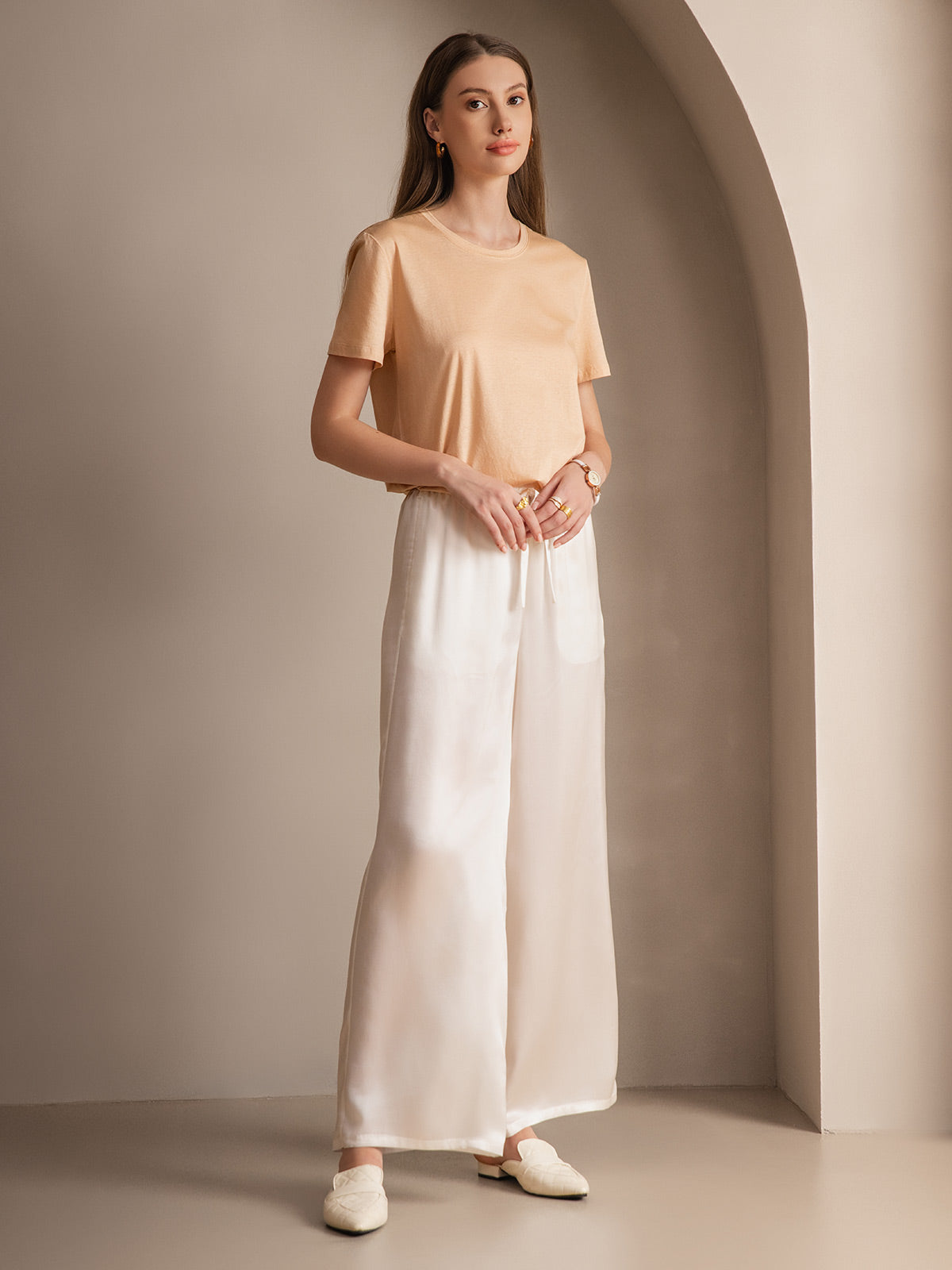 [Hvid] SilkSilky-DK Womens Pants 005