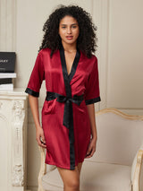 [Vin] SilkSilky-DK Half Sleeve Dame Morgenkåbe 001