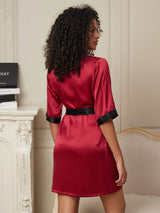 [Vin] SilkSilky-DK Half Sleeve Dame Morgenkåbe 002