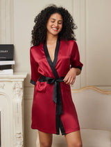 [Vin] SilkSilky-DK Half Sleeve Dame Morgenkåbe 003