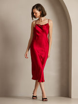 [Vin] SilkSilky-DK Sleeveless Cowl Neck Kjole 007