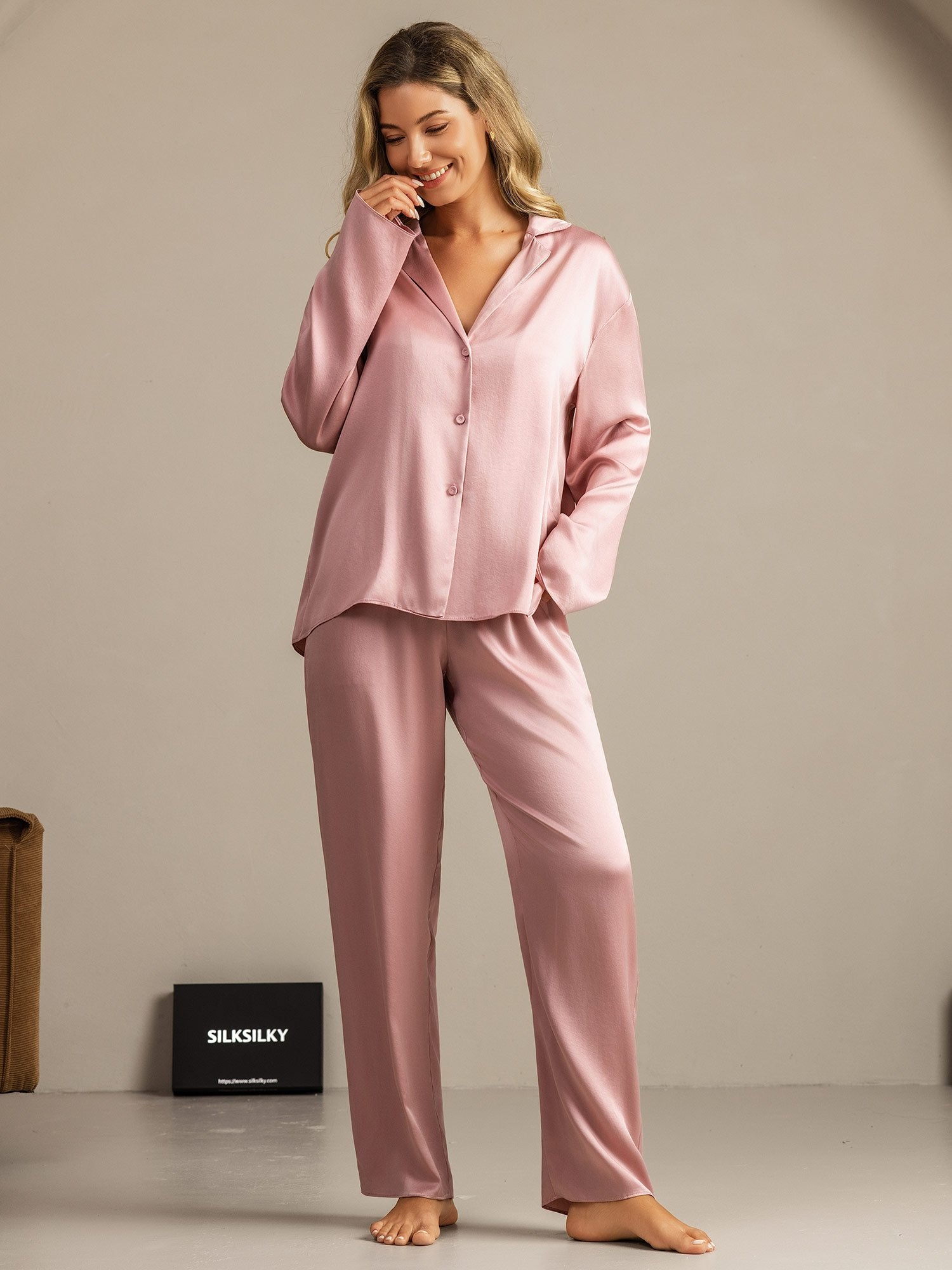 [Ferskenhud] SilkSilky-DK 19Momme Silke Womens Pajamas 001