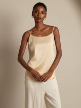[Champagne] SilkSilky-DK Spaghetti Strap Camisole Top 004