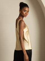 [Champagne] SilkSilky-DK Sleeveless V Neck Camisole Top 003