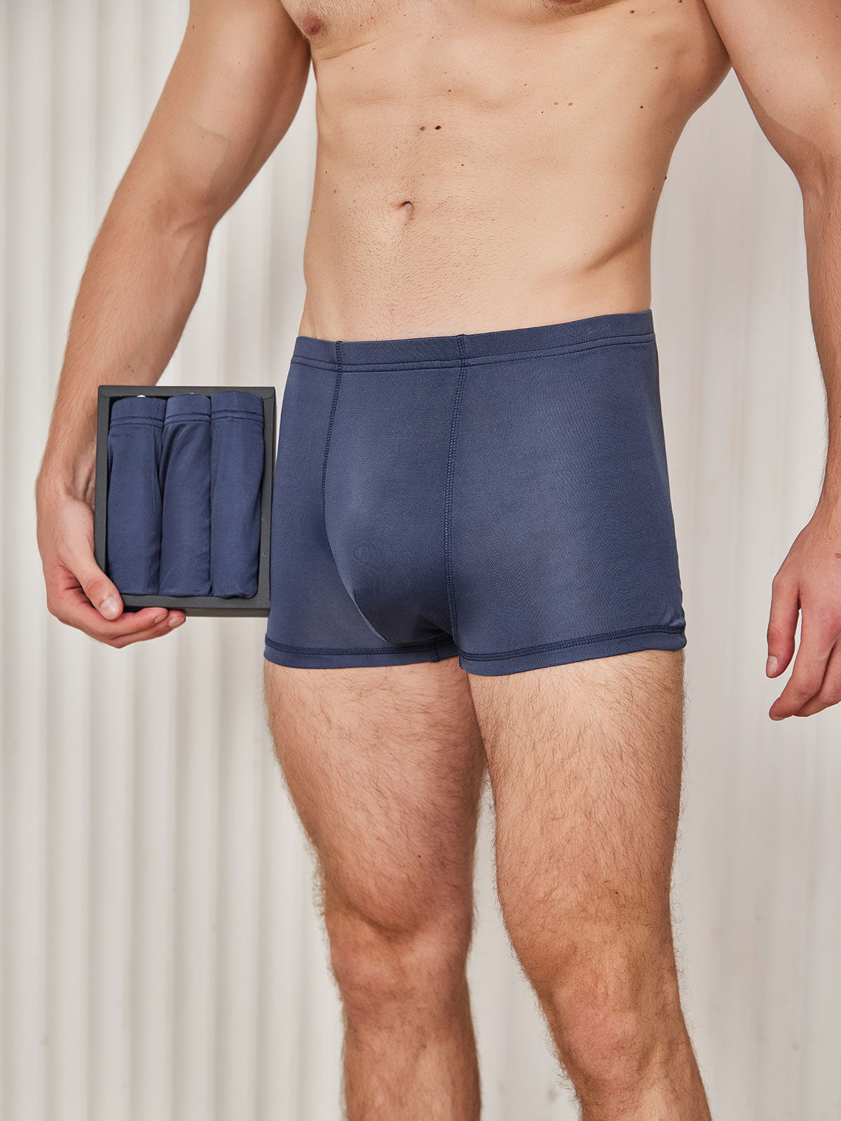 [Mørkeblå] SilkSilky-DK Mens Underwear 001