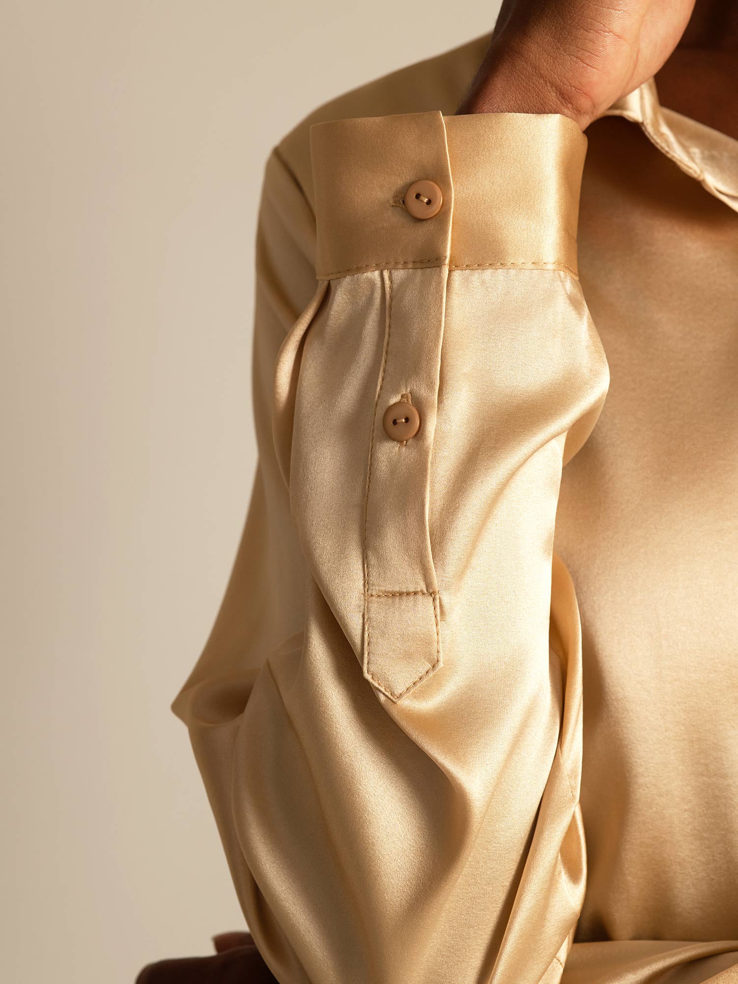 [Champagne] SilkSilky-DK 19Momme Silke Womens Shirt 007