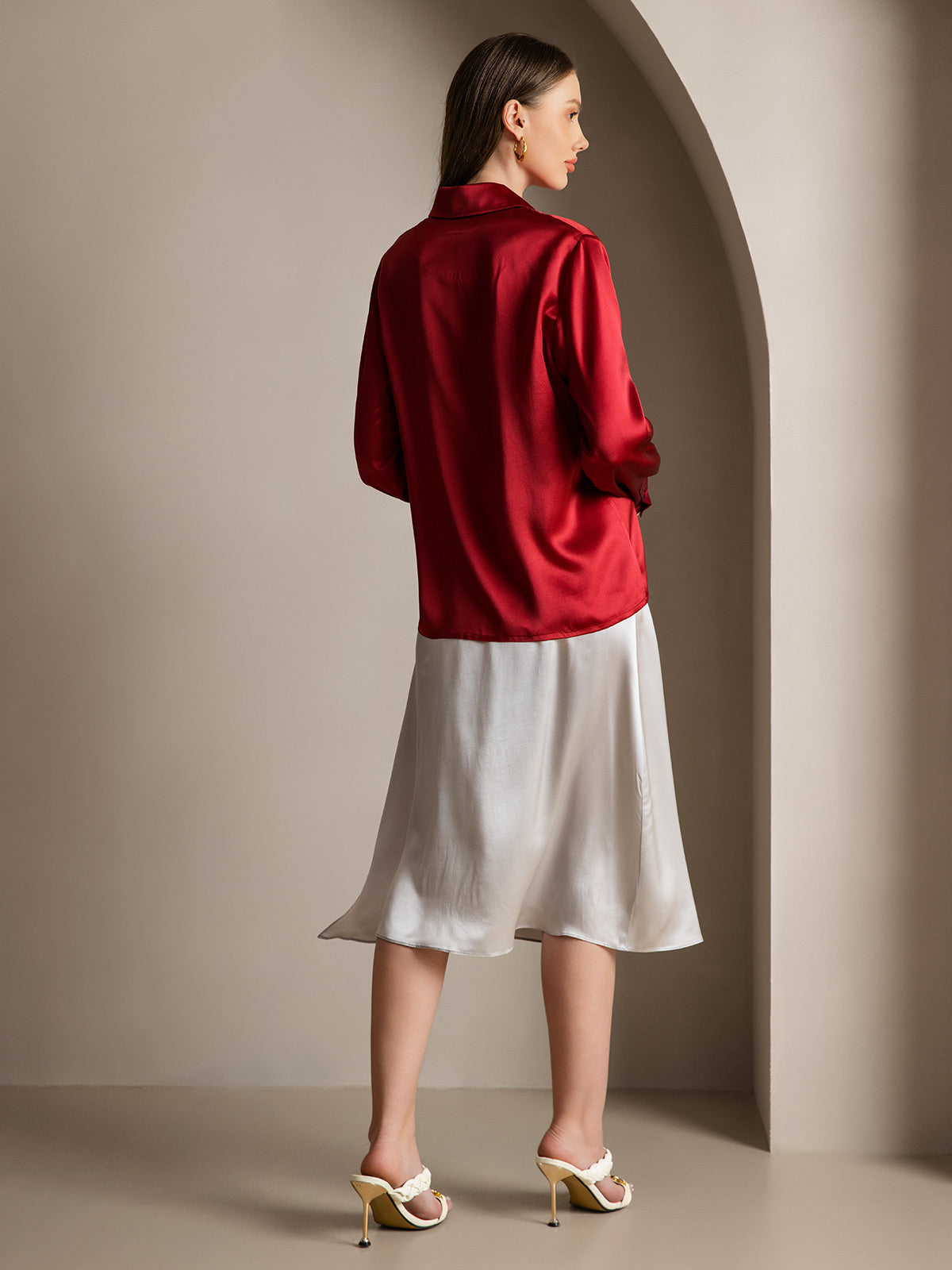 [Vin] SilkSilky-DK 19Momme Silke Womens Shirt 002