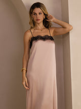 [Toscana] SilkSilky-DK Square Neck Kjole 004