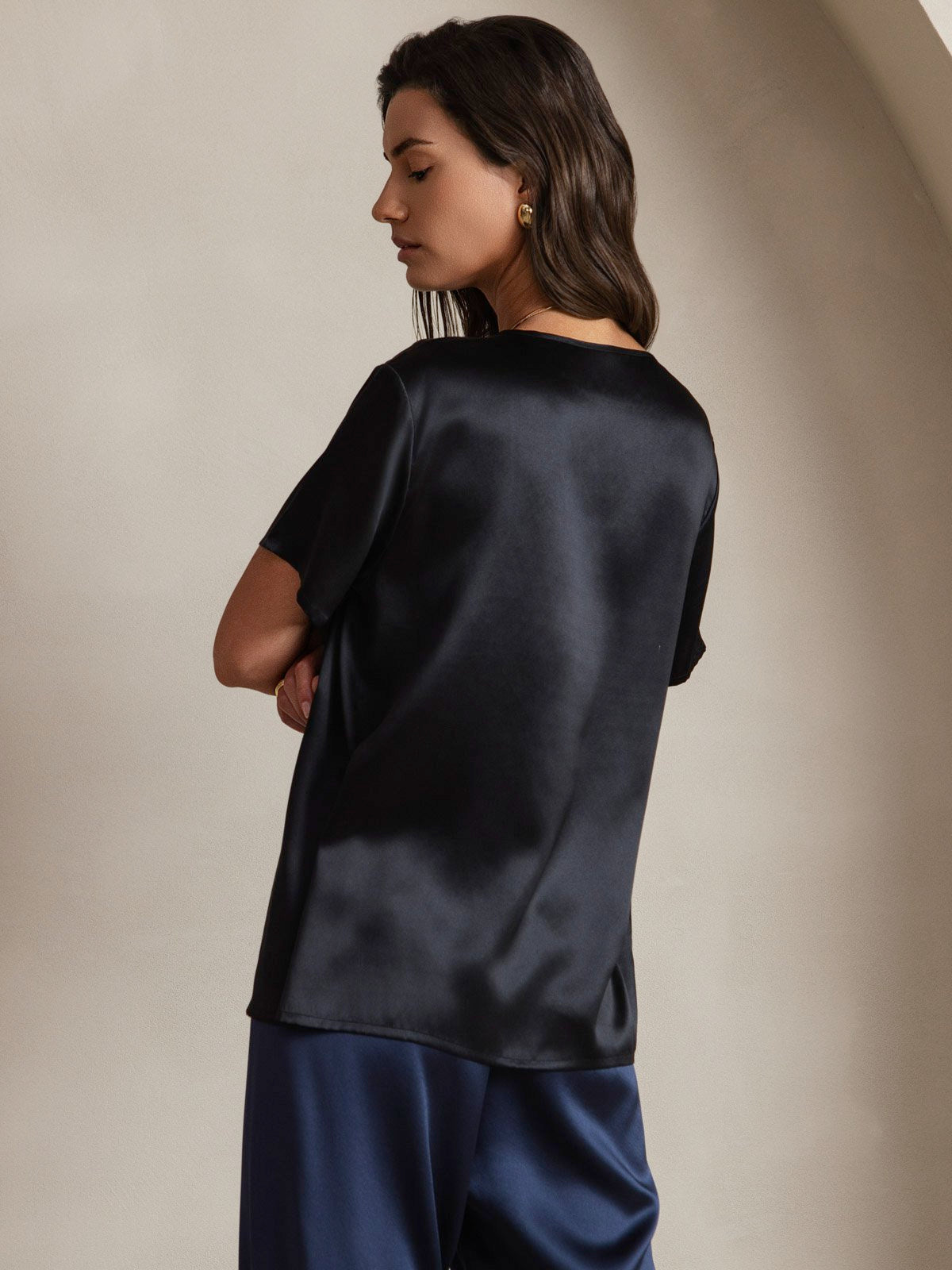 SilkSilky-DK Womens T-Shirt Sort 002
